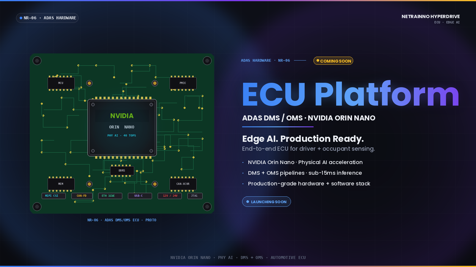 ADAS DMS/OMS ECU Platform